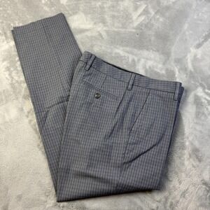 Bonobos Dress Pants Mens 31x30 Gray Slim Fit Thursday Plaid Career Office NEW